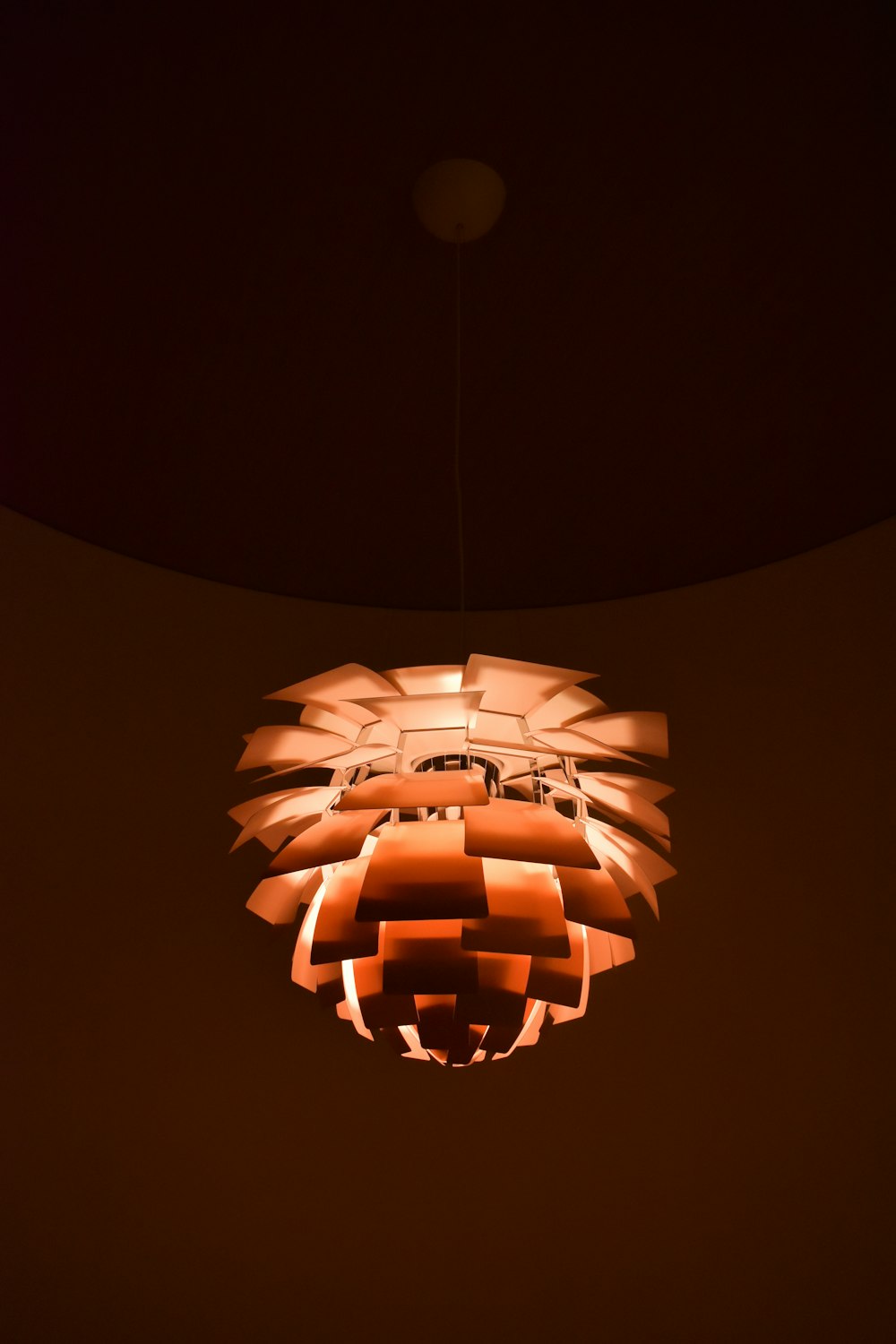 brown and black pendant lamp