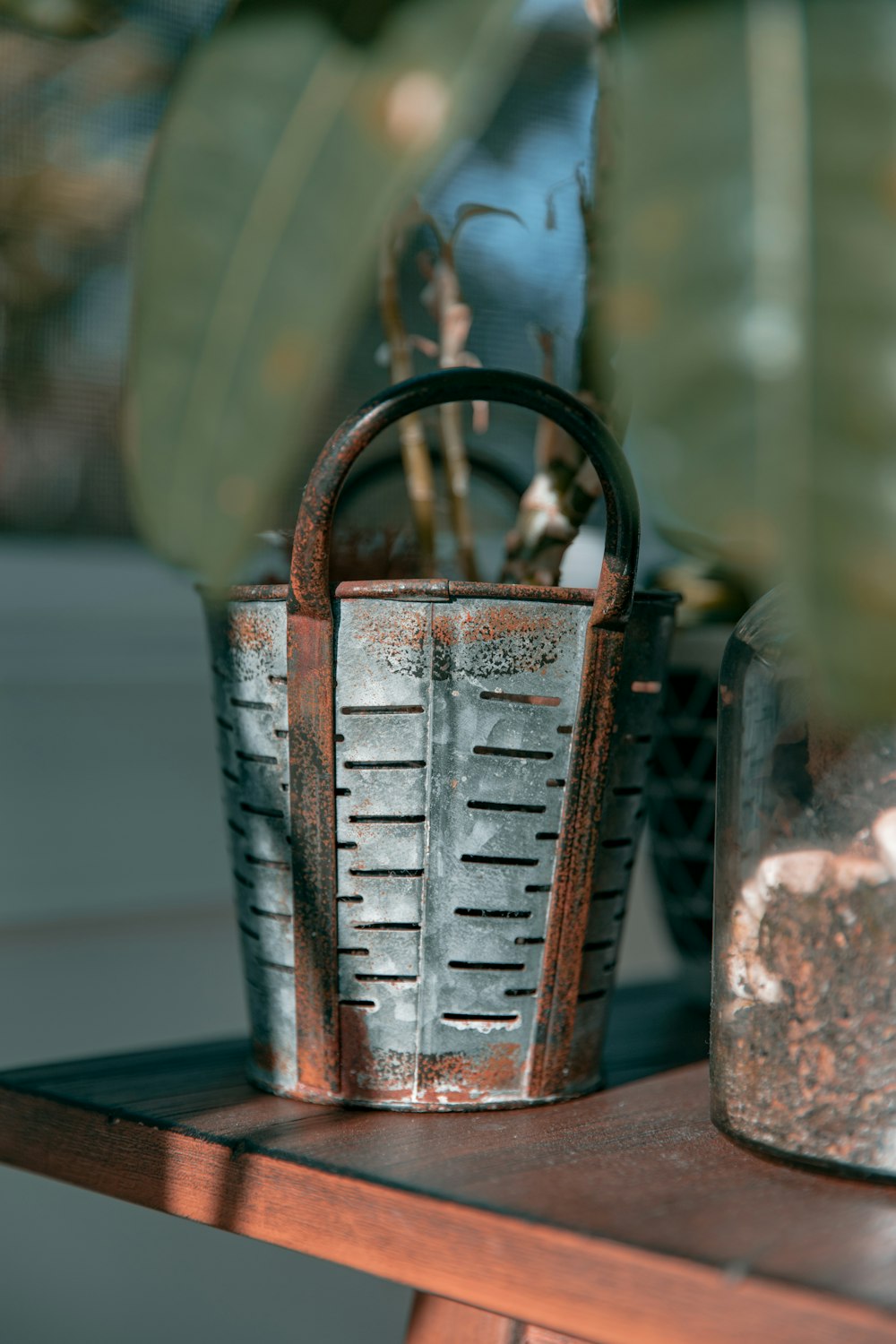 brown metal padlock on black table