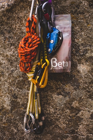 brown rope on gray and black marble table
