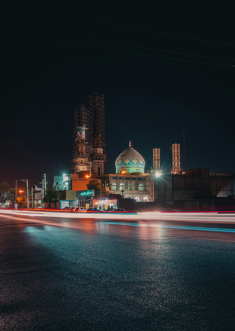 city buildings during night time