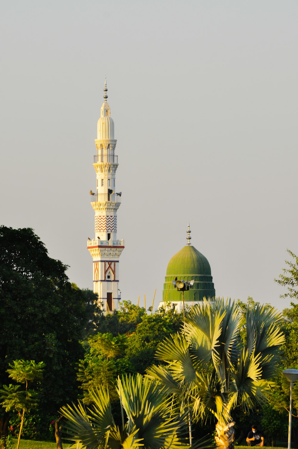 white and green dome building