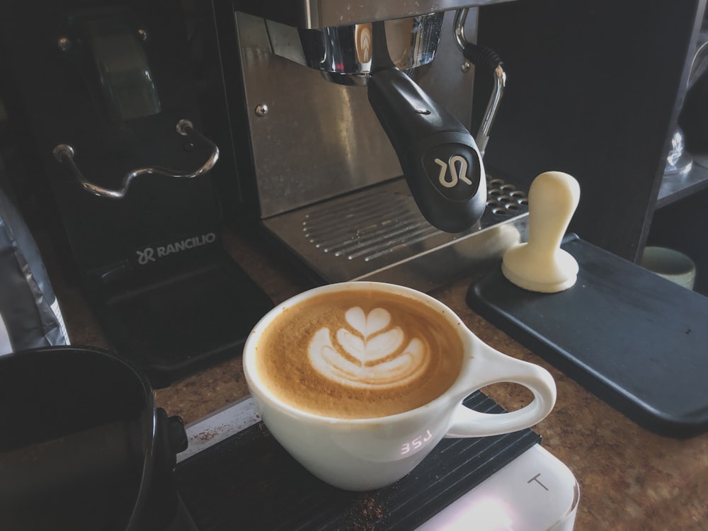 black and white espresso machine