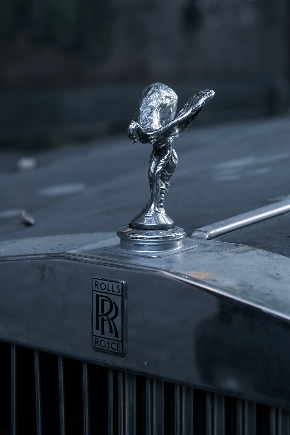 silver steel bird figurine on black surface