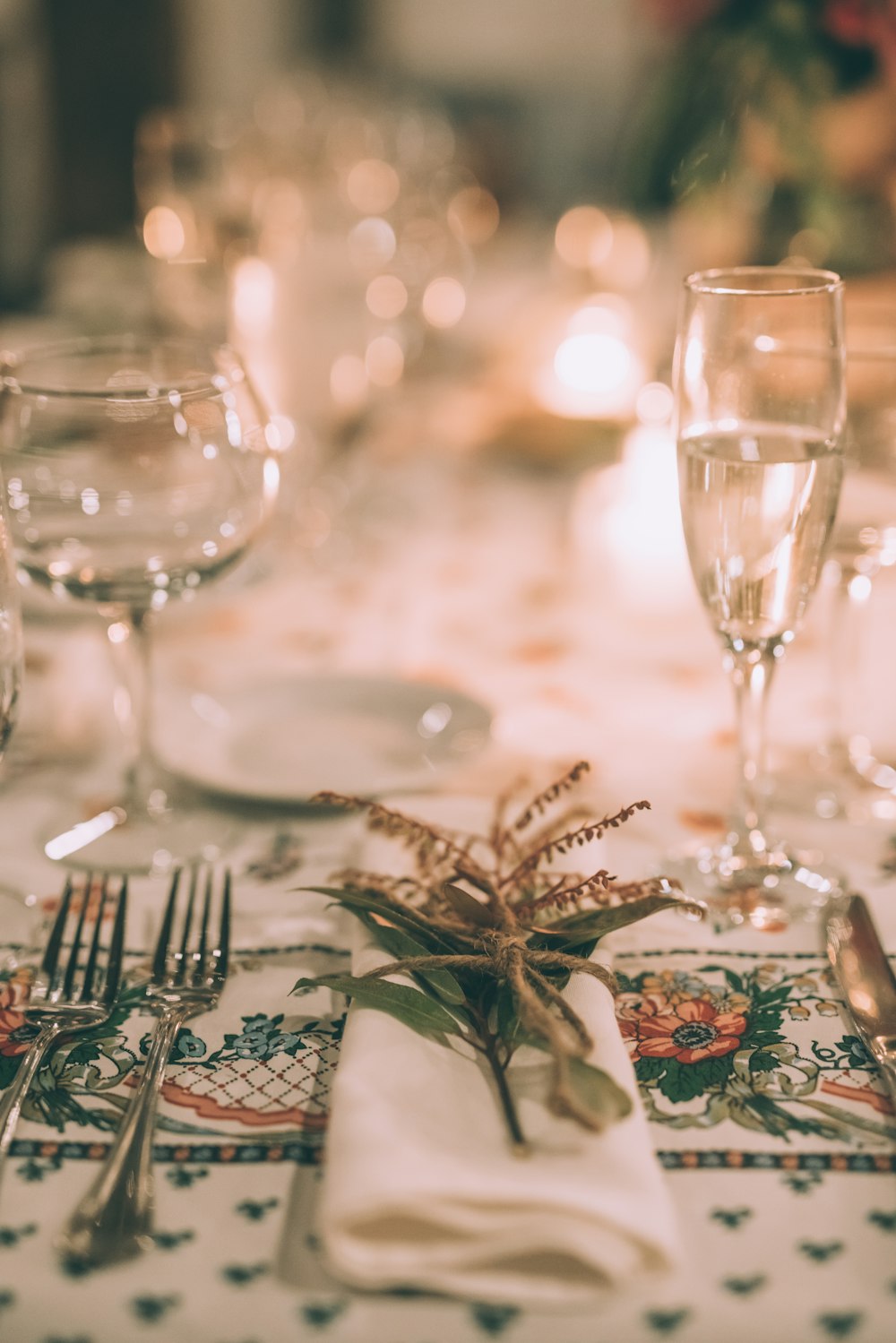 clear wine glass on table