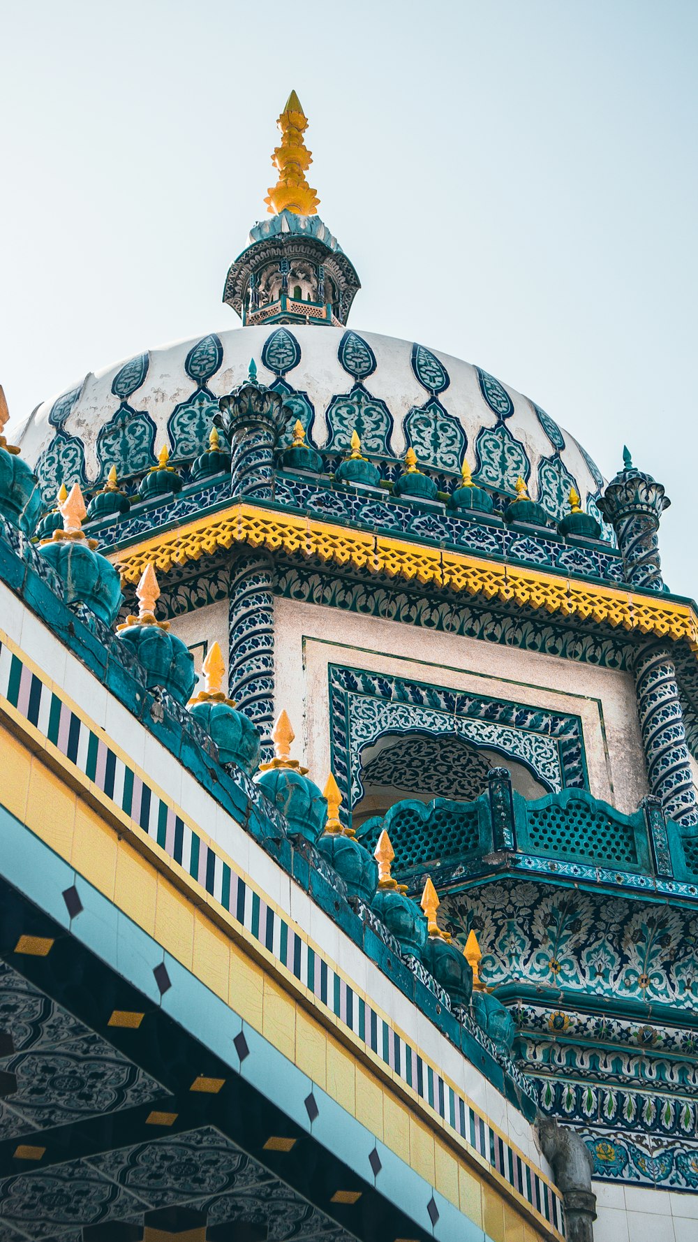 blue and gold dome building