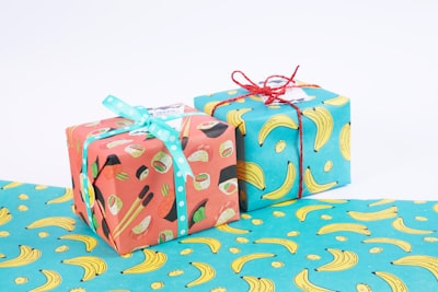 red and white floral gift boxes presents zoom background