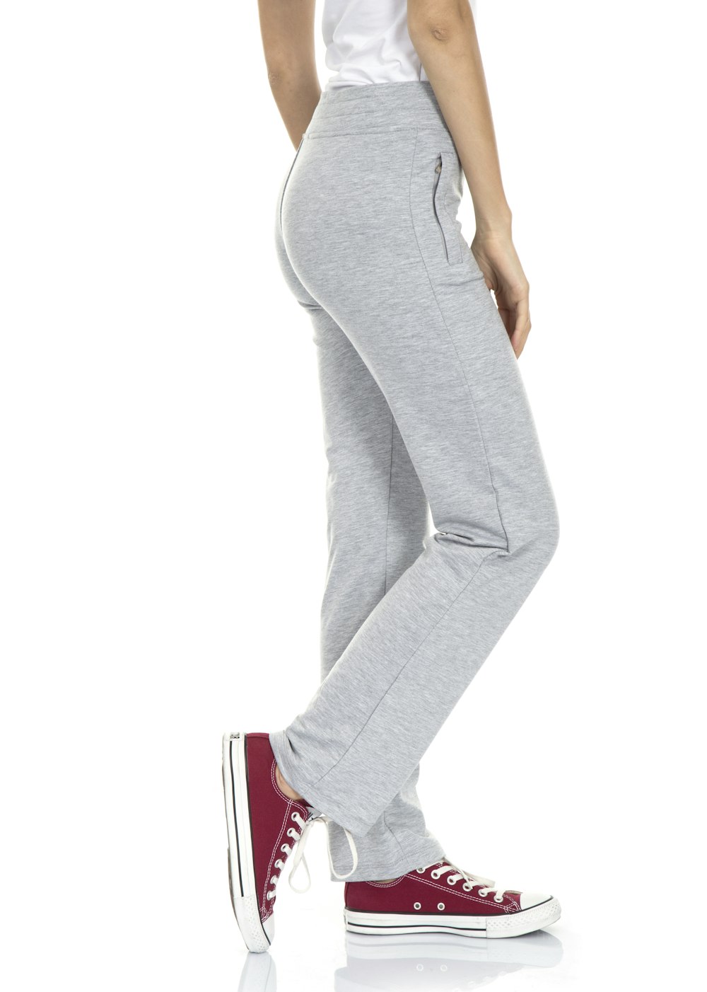 woman in gray tank top and gray pants