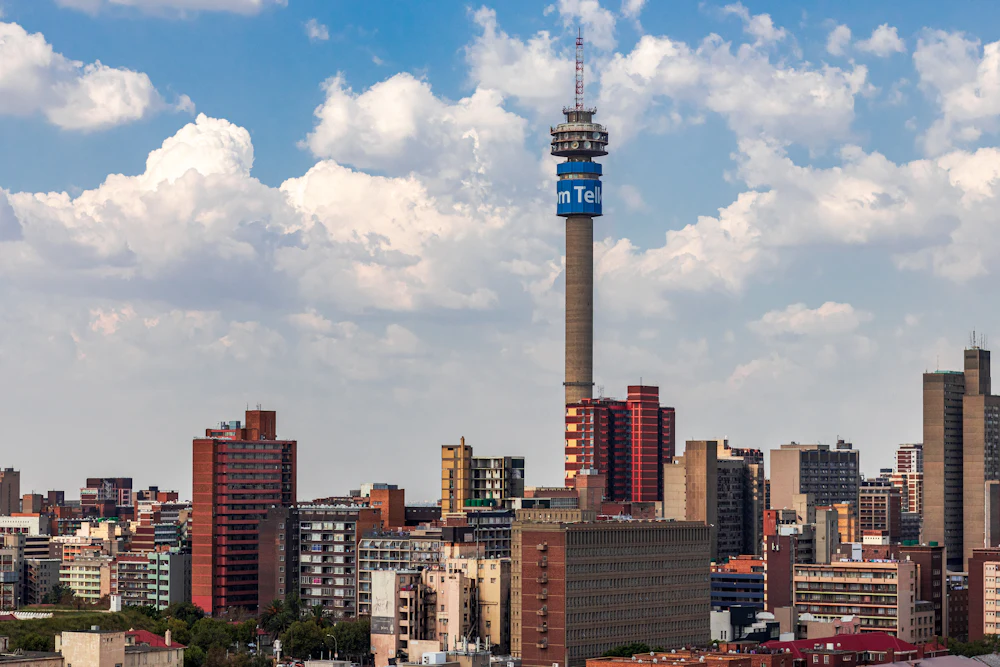 Aerial view of the Johannesburg city skyline