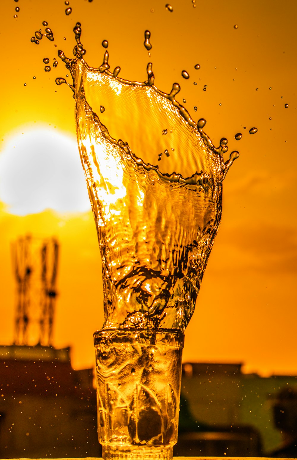 water drop on clear glass