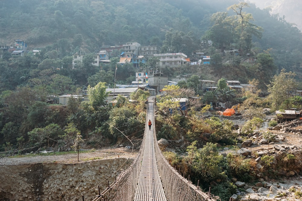 aerial view of a bridge