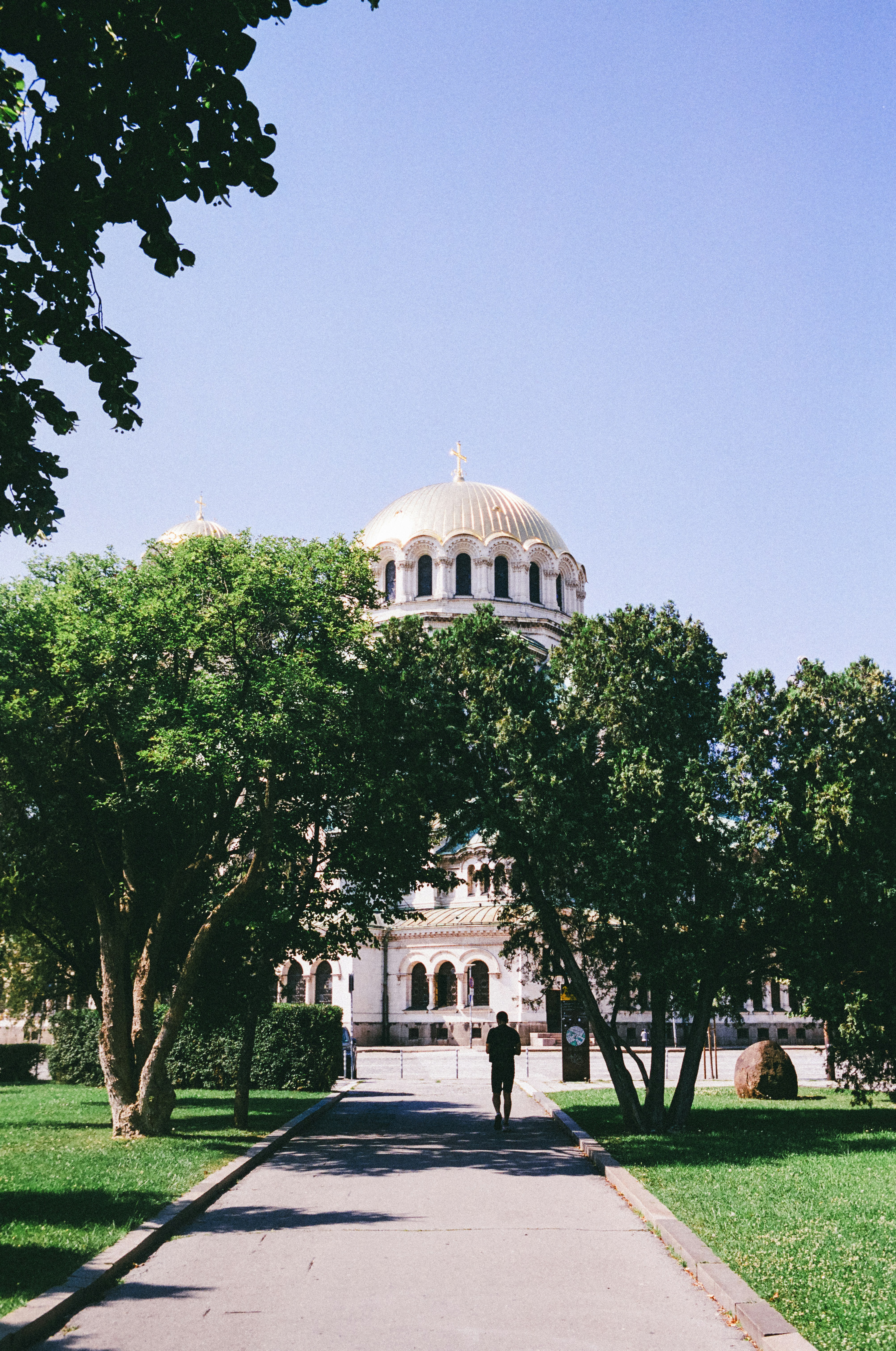 edifício de concreto branco perto de árvores verdes sob o céu azul durante o dia