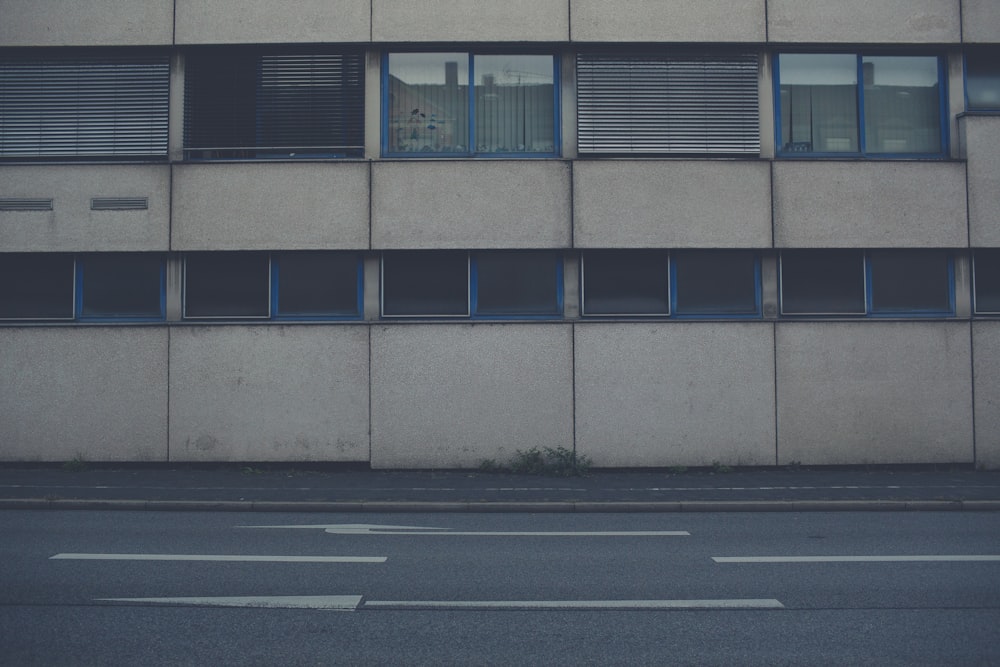 white and blue concrete building