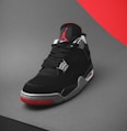 black and red nike basketball shoes