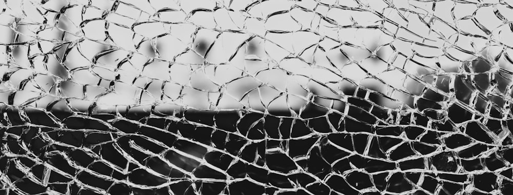 Foto in scala di grigi della recinzione a maglie di catena