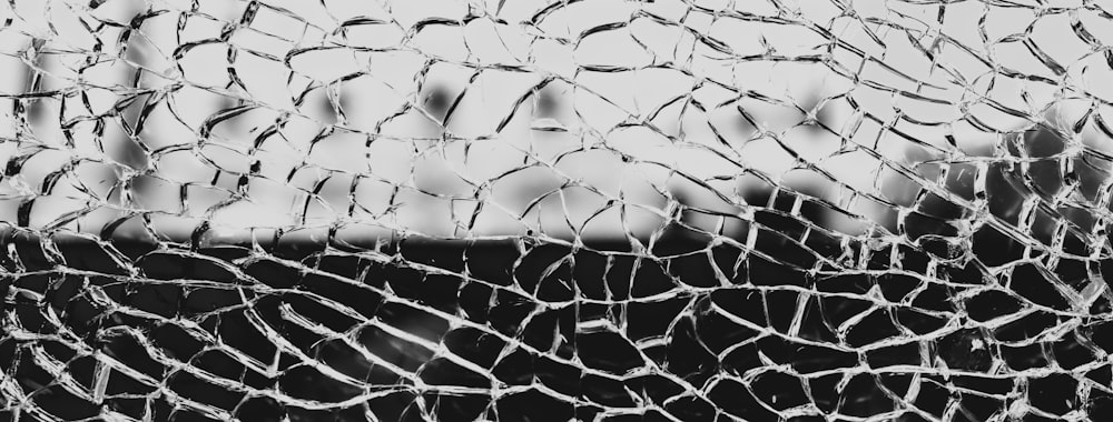 grayscale photo of chain link fence