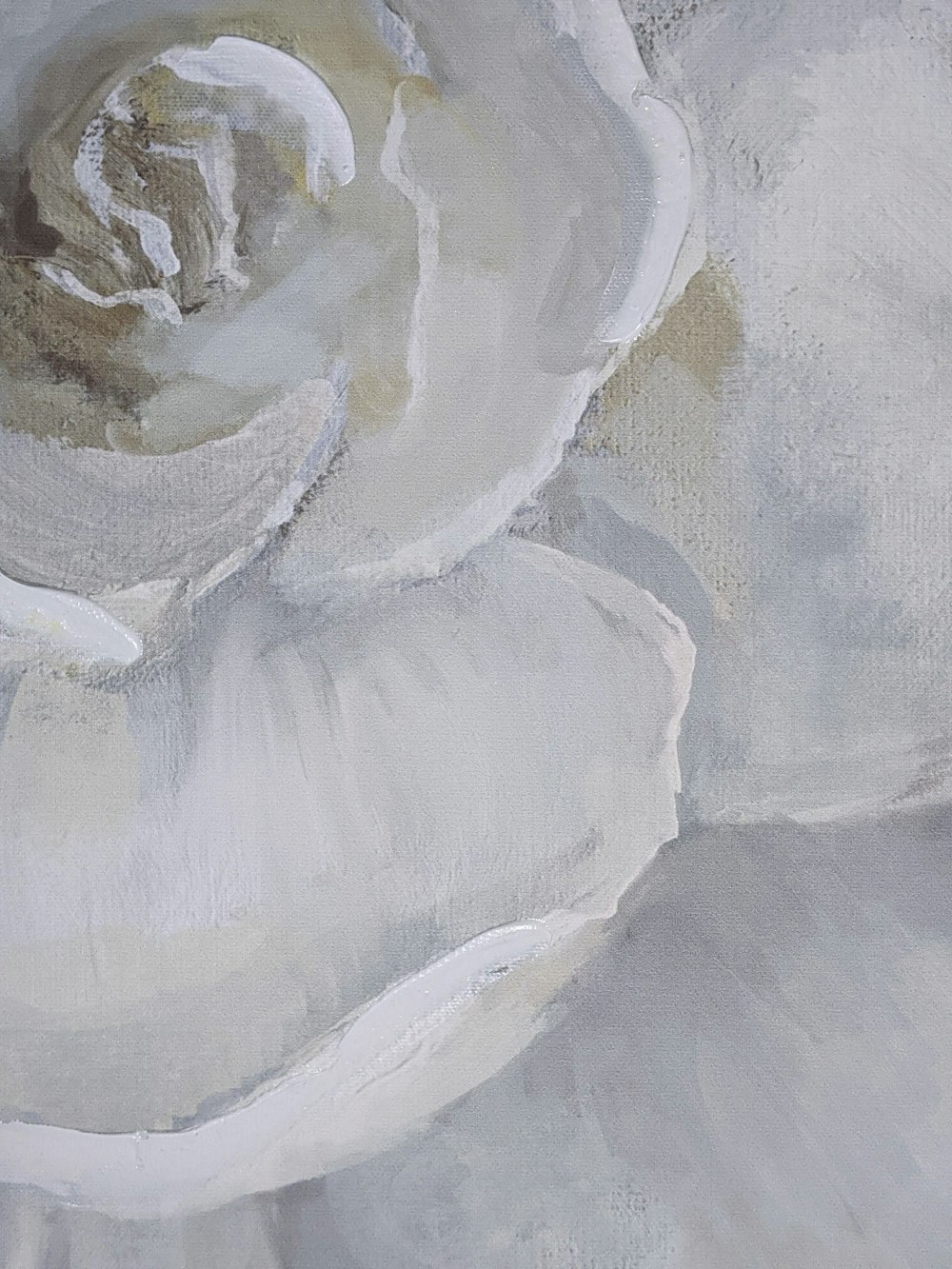 white and gray abstract painting