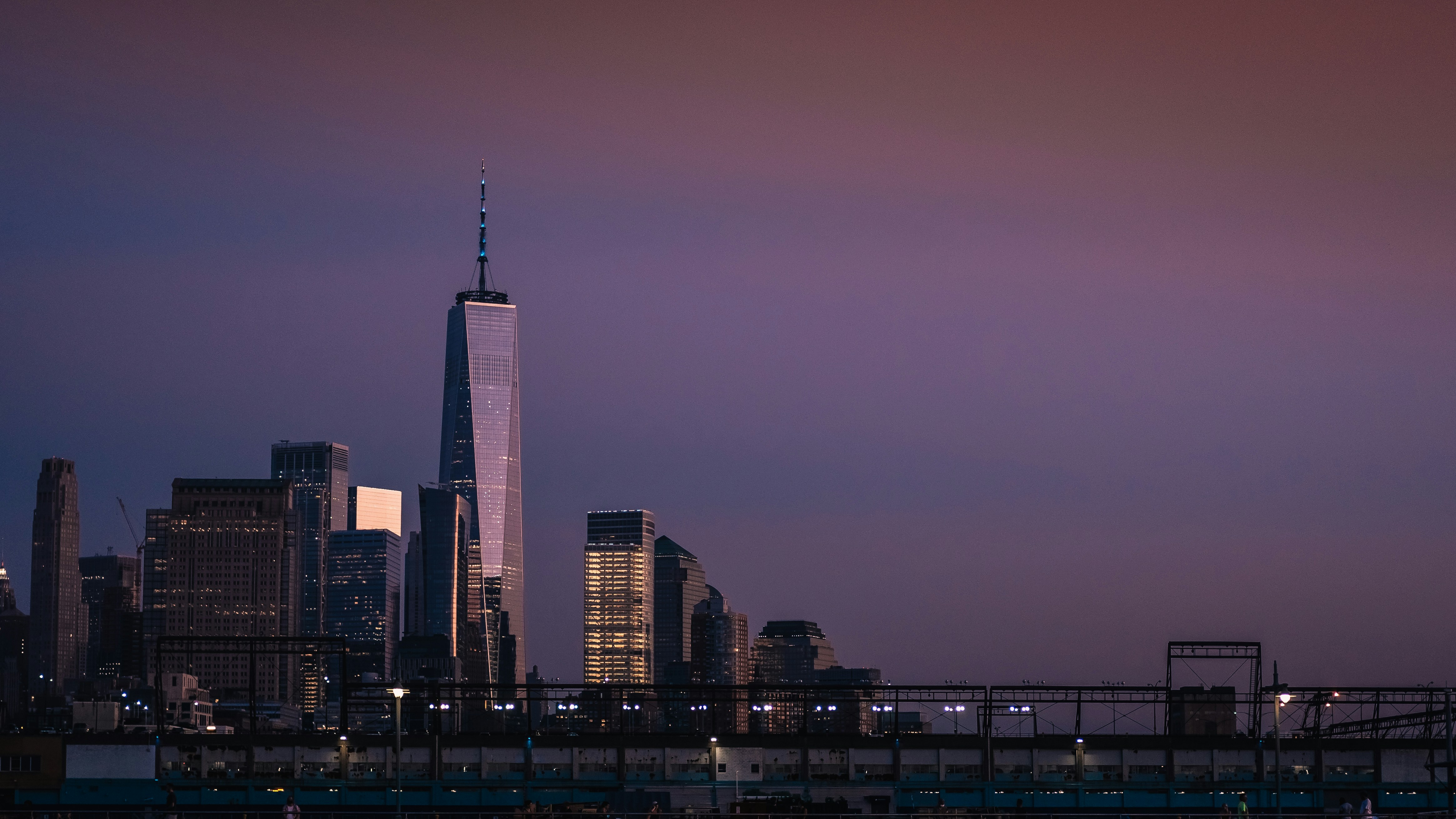 One World Trade Center from Chelsea at dusk