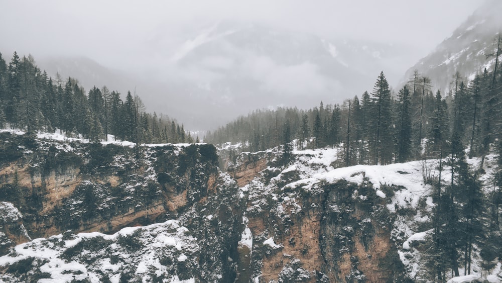 snow covered mountain during daytime