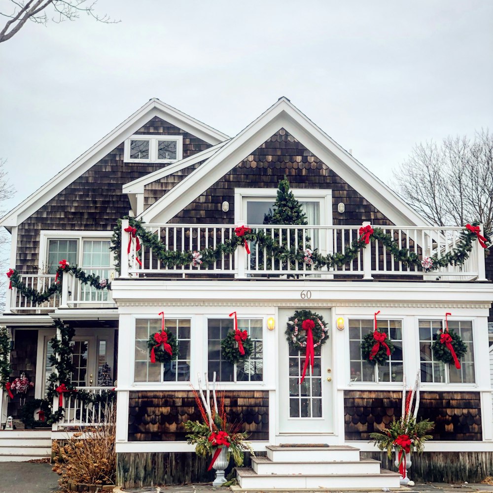 white and gray wooden house