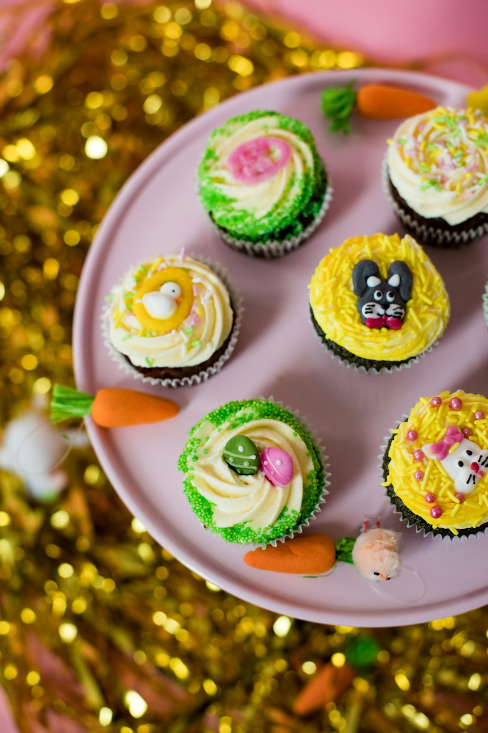 cupcakes on white ceramic plate