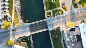 Street view of a finished infrastructure project including roads and bridges.