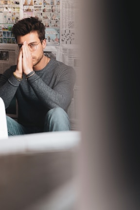 A warm comic portrait of a person reflecting on environmental themes.