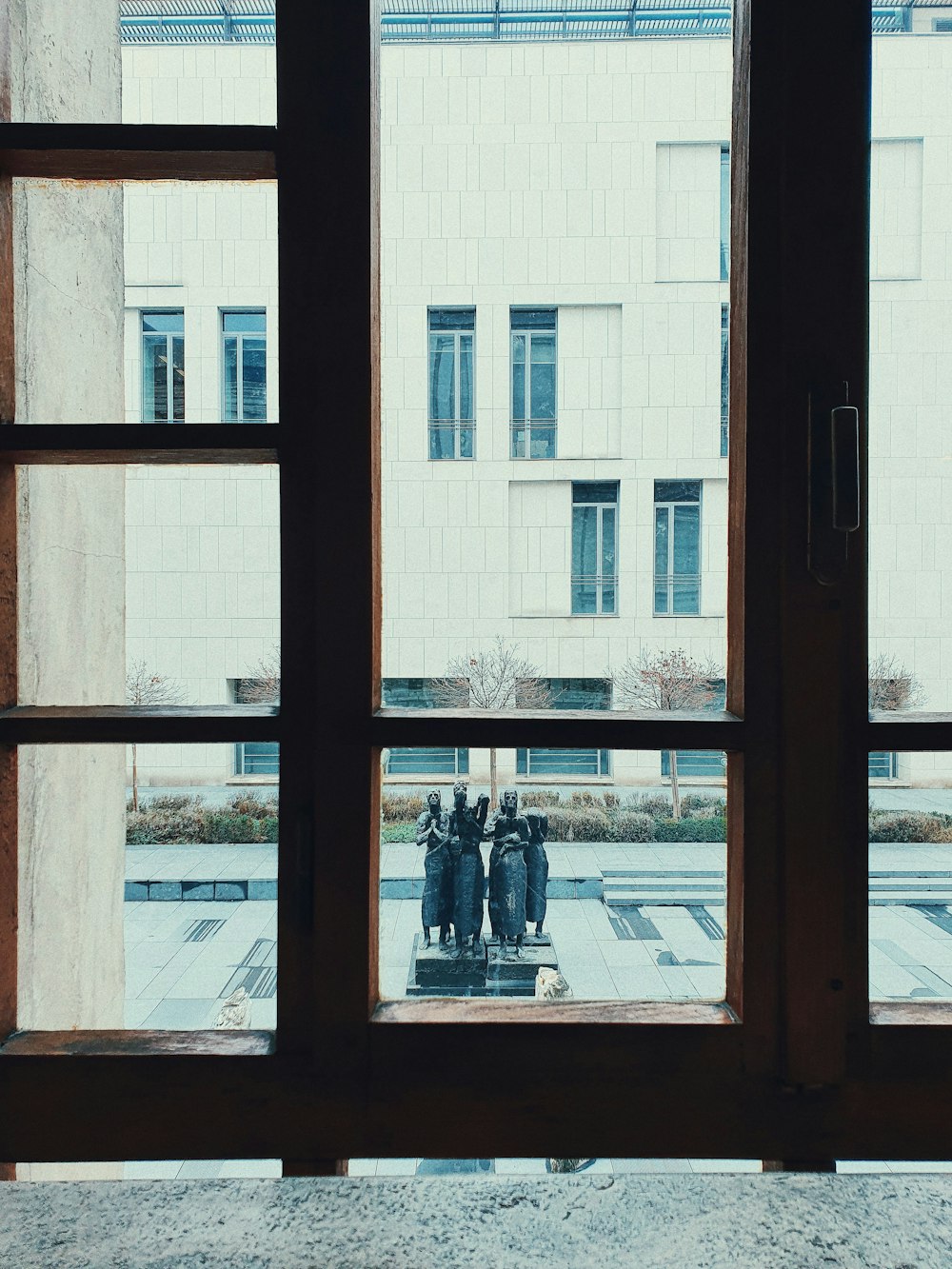 white and black glass window