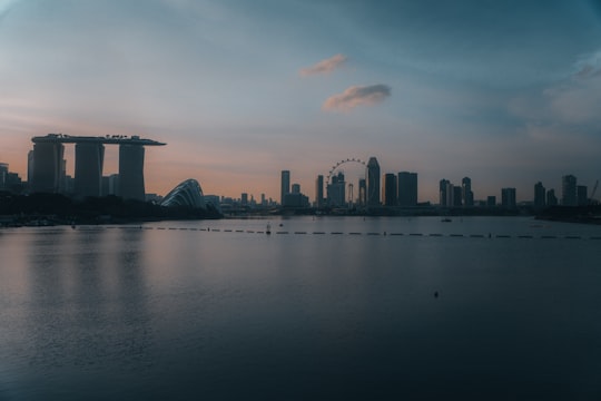 city skyline across body of water during daytime in Marina Barrage Singapore