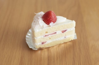 white and red strawberry cake