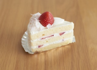 white and red strawberry cake