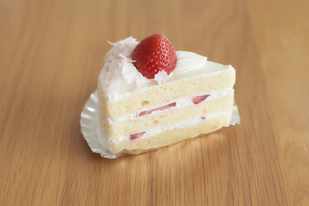 white and red strawberry cake