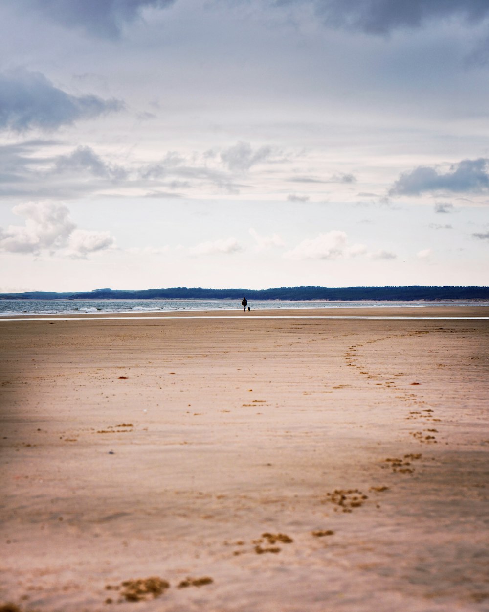 brown sand near sea under white clouds during daytime