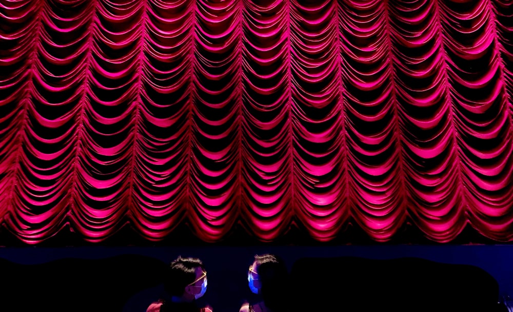 red curtain on a tv