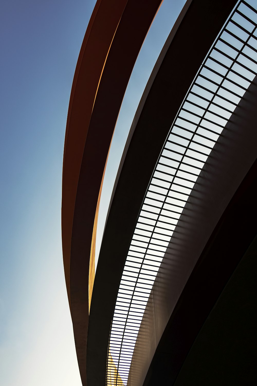 white and red spiral building