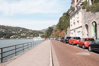 Modern cleaning equipment in use near Lake Garda waterfront