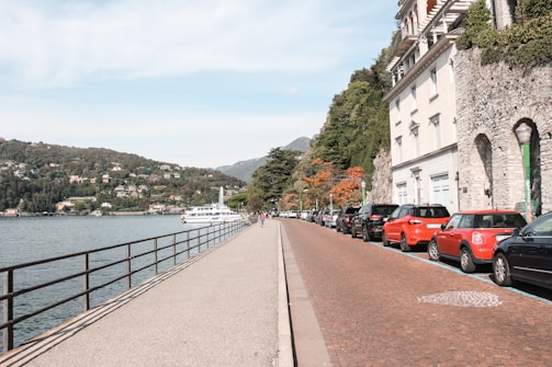 Modern cleaning equipment in use near Lake Garda waterfront