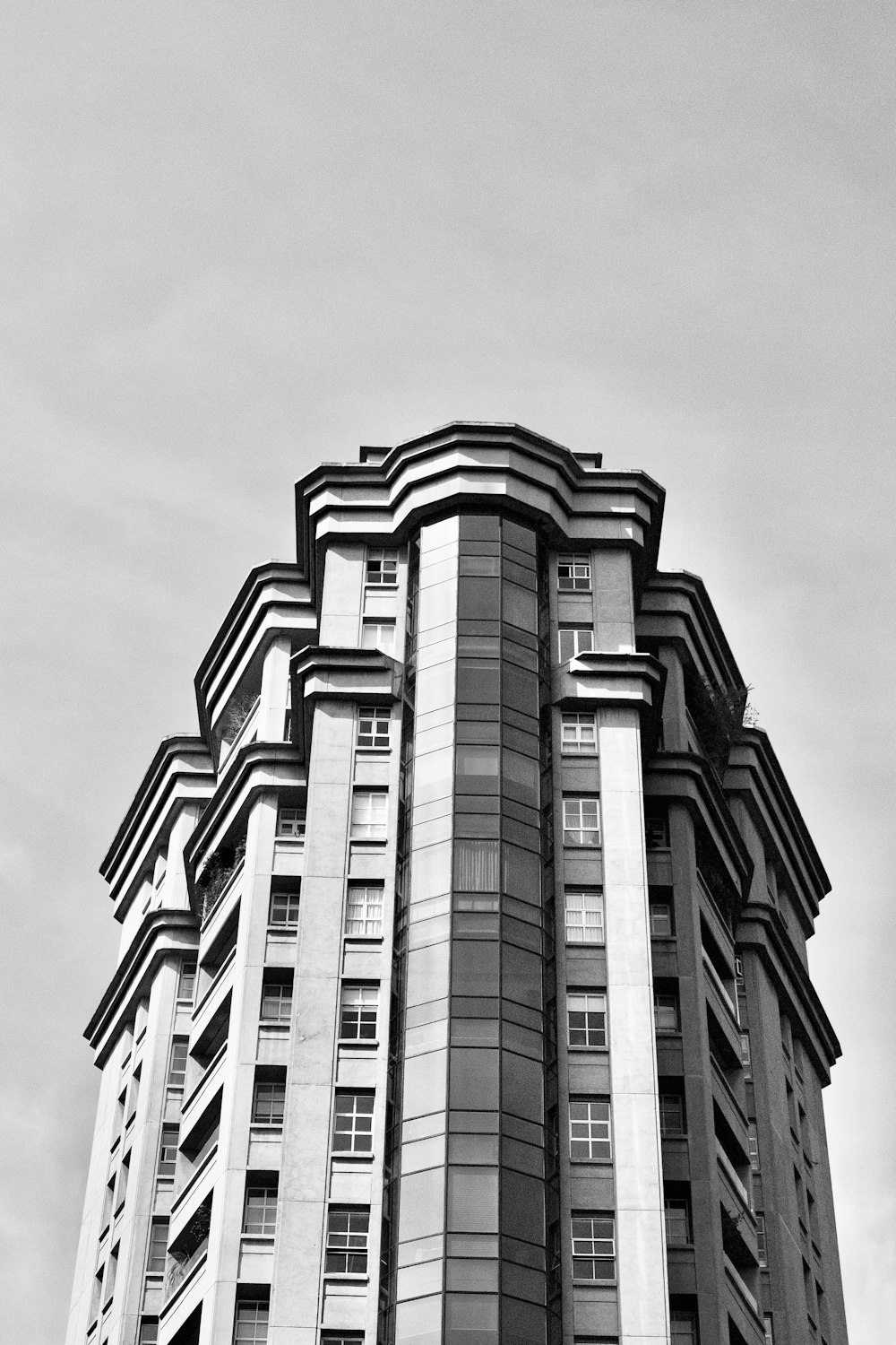 grayscale photo of concrete building