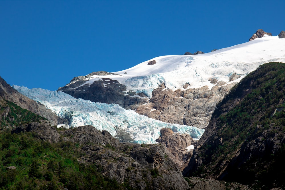 snow covered mountain under blue sky during daytime