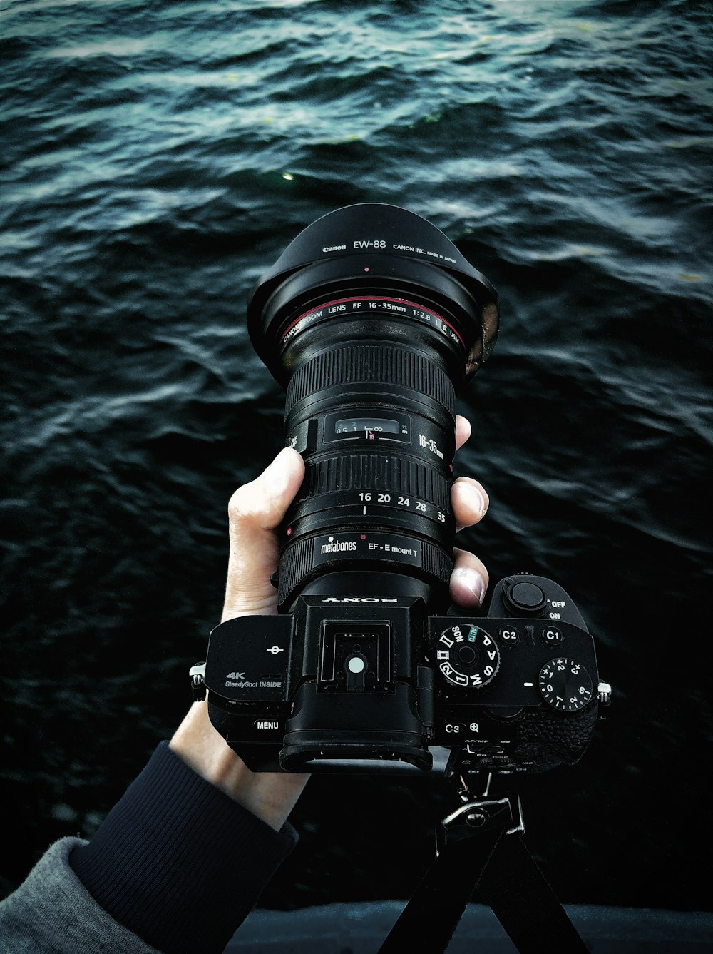 person holding black dslr camera