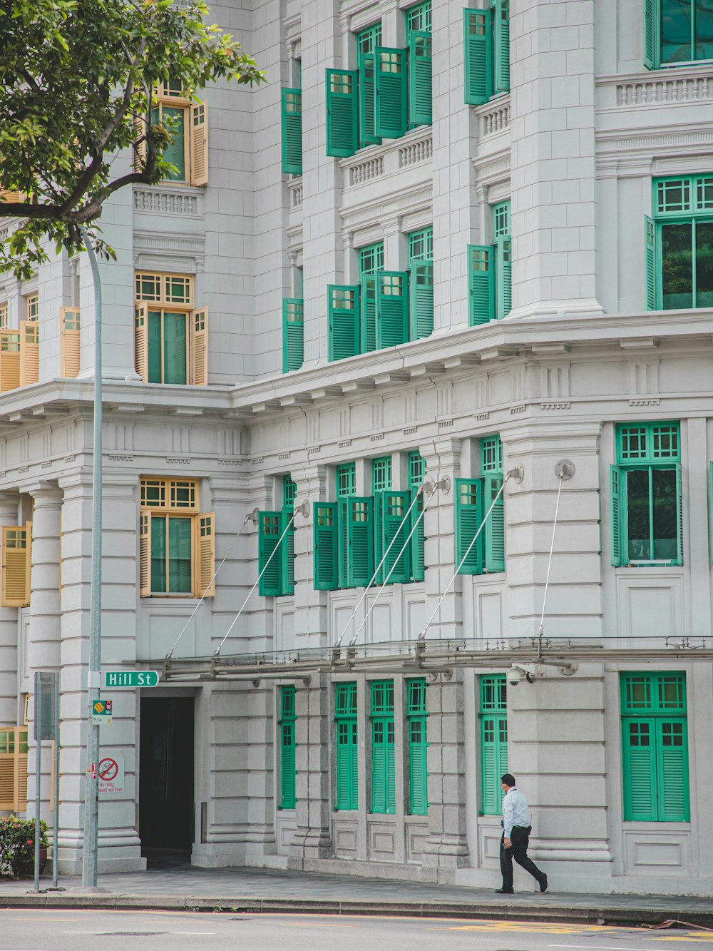 white and green concrete building