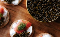 black beans on brown wooden table