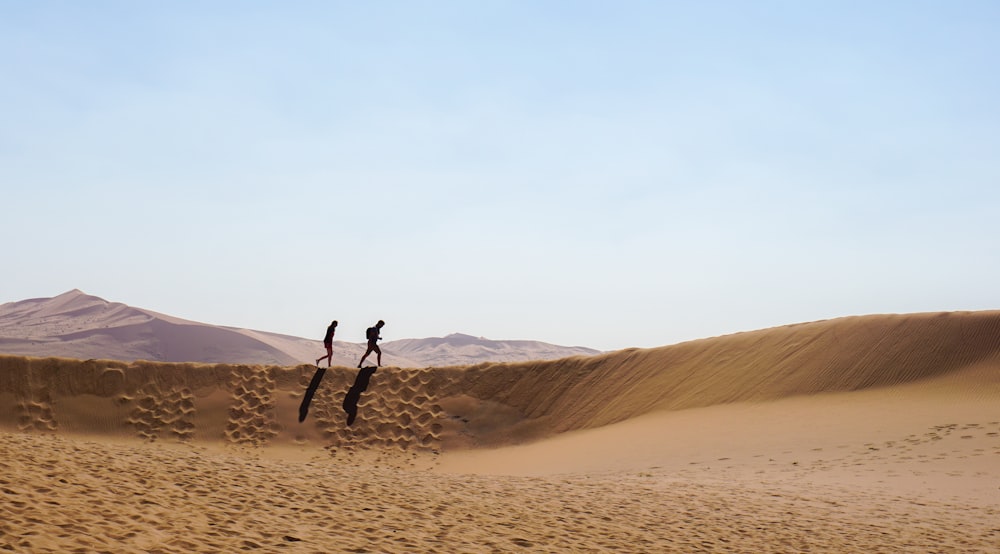 person walking on brown sand during daytime