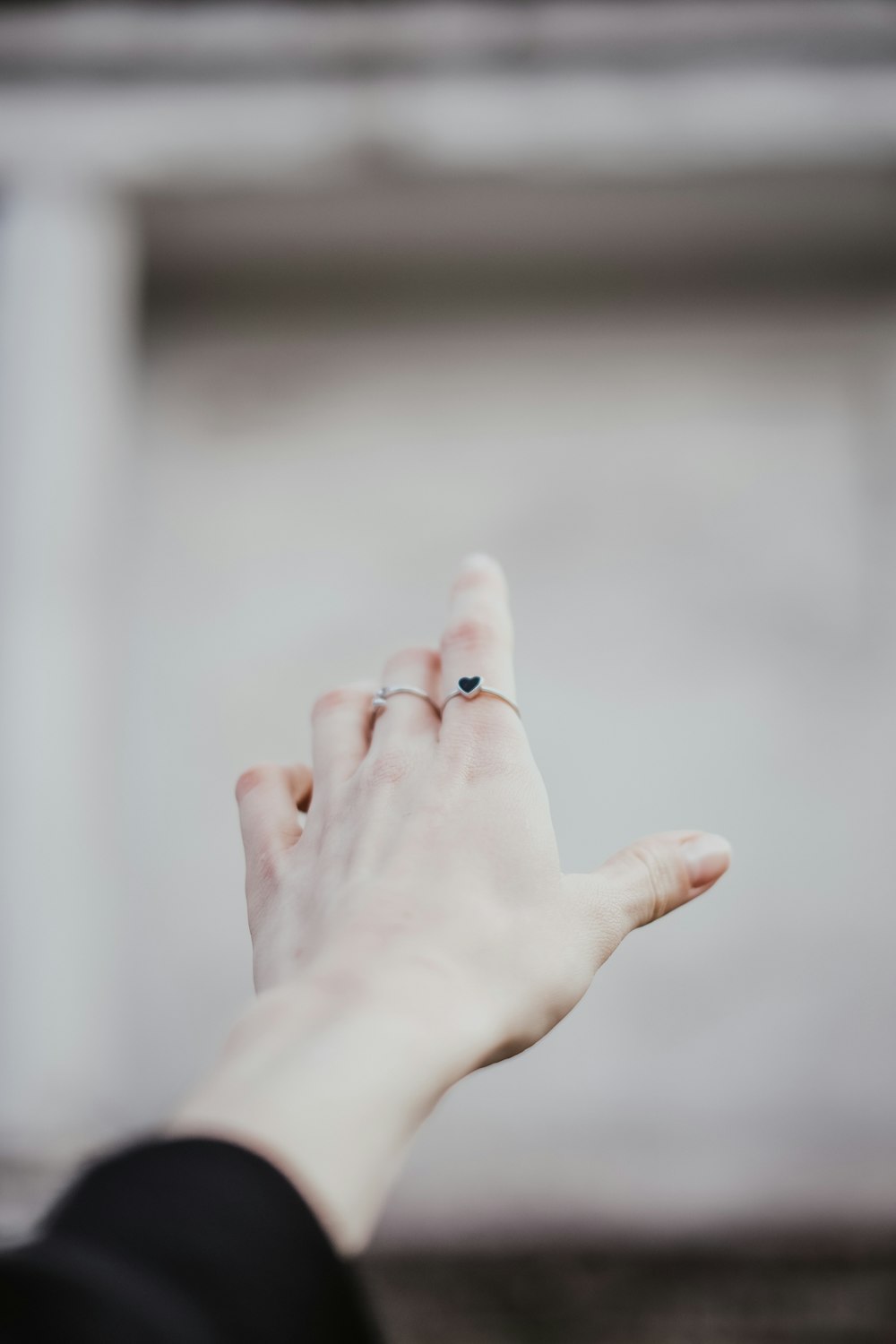 persons left hand with white background