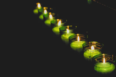 Calm meditation candle detail