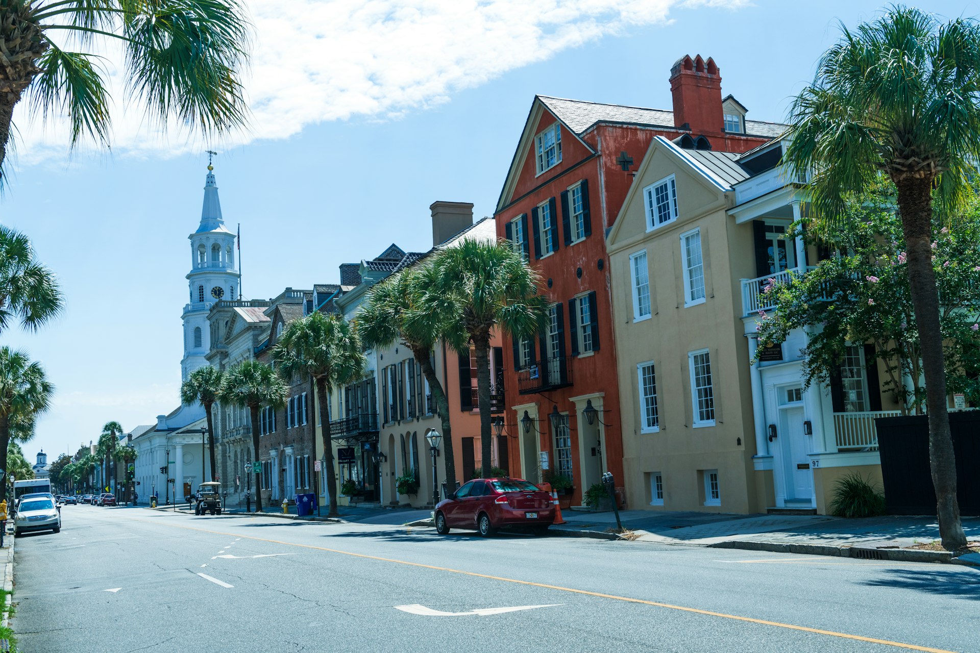Charleston historic street with cobblestones