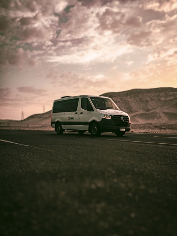 Spacious van for group airport transfers