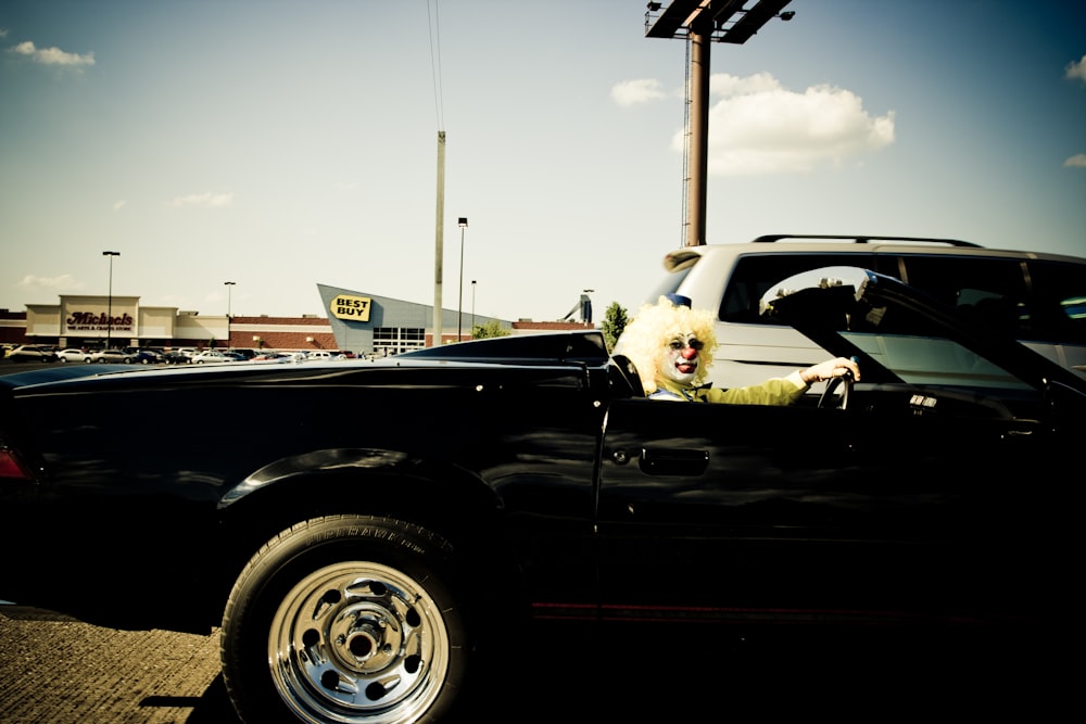 black crew cab pickup truck