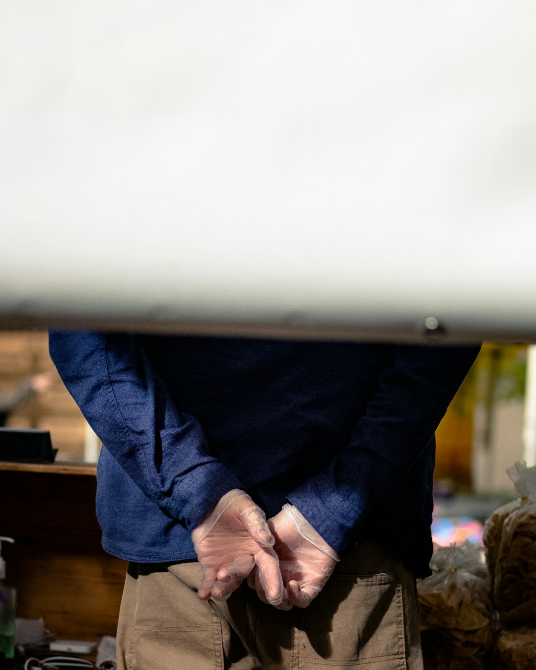 person in blue long sleeve shirt