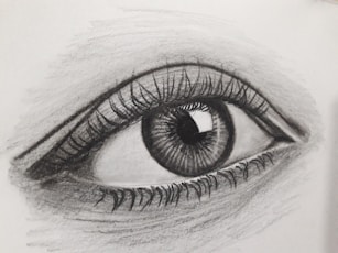 persons eye in grayscale