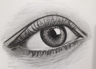persons eye in grayscale